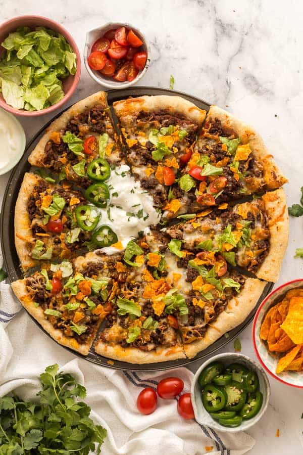 Taco Pizza [step by step VIDEO] - The Recipe Rebel